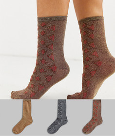 Набор из 3 пар носков с ромбиками в подарочной коробке Ichi-Мульти