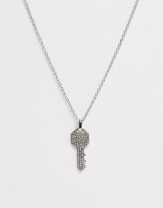 Серебристое ожерелье с подвеской в виде ключа Topshop-Серебряный