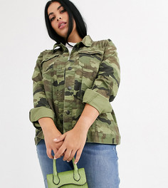 Куртка с камуфляжным принтом Junarose-Мульти