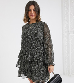 Свободное платье мини с принтом Vero Moda Curve-Черный цвет