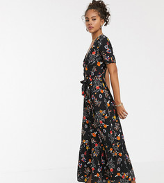 Платье макси на пуговицах с цветочным принтом Vero Moda Tall-Мульти