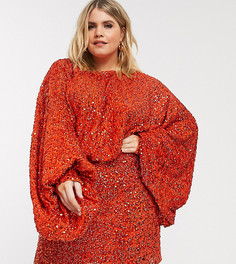 Платье мини с пайетками ASOS EDITION Curve-Красный