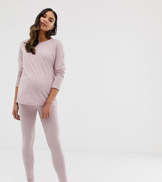 Комбинируемые пижамные леггинсы из меланжевого трикотажа ASOS DESIGN Maternity-Розовый