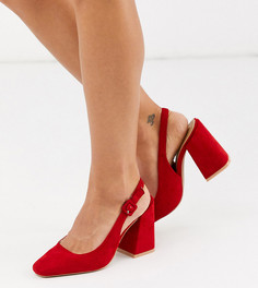 Красные туфли на каблуке с ремешком через пятку RAID Wide Fit-Красный