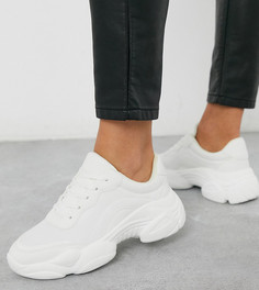 Белые кроссовки на массивной подошве для широкой стопы ASOS DESIGN-Белый