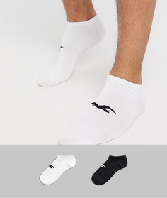 Набор из 2 пар носков до щиколотки с логотипом (белые/ черные) Hollister-Белый
