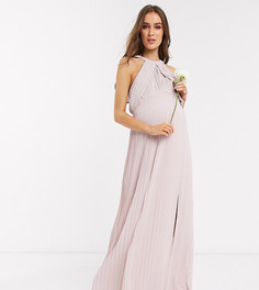 Эксклюзивное розовое платье макси с плиссировкой TFNC Maternity bridesmaid-Розовый цвет