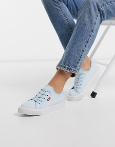 Голубые парусиновые кеды на шнуровке Levis-Синий