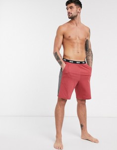 Бордовые пижамные шорты с сетчатыми боковыми вставками ASOS DESIGN-Красный