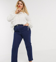 Синие моделирующие джинсы-сигареты с завышенной талией ASOS DESIGN Curve-Синий