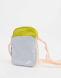 Желто-серая сумка через плечо Nike-Серый