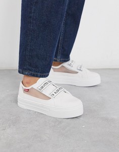 Кроссовки на липучках с логотипом и сетчатой отделкой Levis-Белый