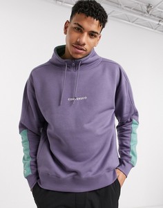 Фиолетовый свитшот с воротом-трубой и логотипом Converse