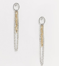 Эксклюзивные серьги из разных металлов с цепочками DesignB London-Мульти