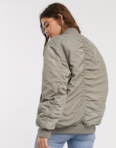 Серебристый oversized-бомбер ASOS DESIGN-Серебряный