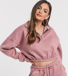Розовый короткий свитшот от комплекта Missguided Petite