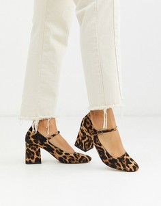Туфли Мэри Джейн с леопардовым принтом ASOS DESIGN-Многоцветный