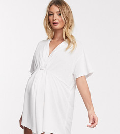 Белая трикотажная пляжная накидка ASOS DESIGN maternity-Белый