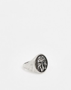 Серебристое кольцо с рисунком поганок Reclaimed Vintage Inspired-Серебряный