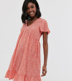 Красное свободное платье с мелким цветочным принтом New Look Maternity-Красный