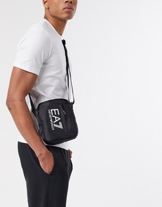 Черная сумка через плечо на молнии с логотипом Armani-Черный EA7