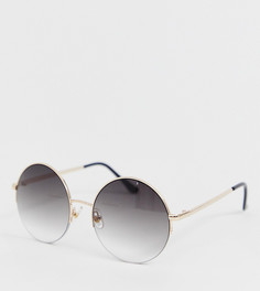 Круглые солнцезащитные очки в золотистой оправе с темными стеклами South Beach-Золотой