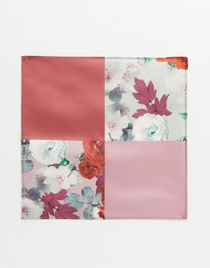 Розовый платок для нагрудного кармана с цветочным принтом ASOS DESIGN