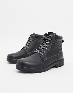 Черные кожаные походные ботинки со шнуровкой Rule London-Черный
