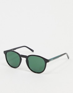 Черные круглые солнцезащитные очки Lacoste Sport Inspired-Черный