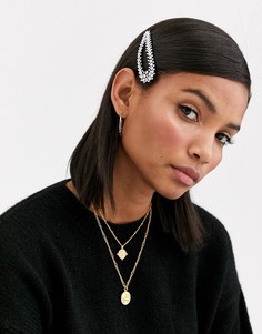 Заколка для волос со стразами River Island-Серебряный