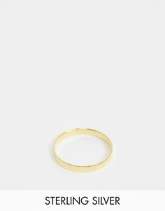 Серебряное плоское кольцо 3 мм Kingsley Ryan-Золотой