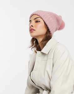 Розовая шапка-бини с помпоном Urban Code-Розовый Urbancode