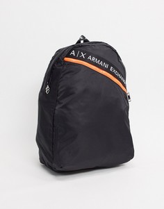 Черный рюкзак с логотипом Armani Exchange