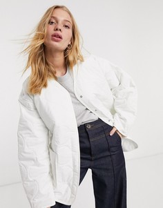 Кремовая стеганая куртка Weekday-Белый