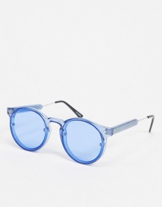 Круглые солнцезащитные очки в синей оправе Spitfire-Черный