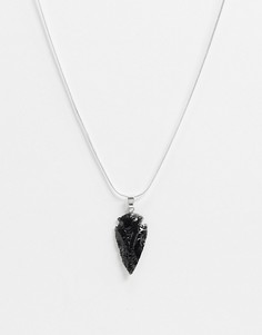 Ожерелье с обсидианом для защиты от негативной энергии Aura by Calum Best-Черный
