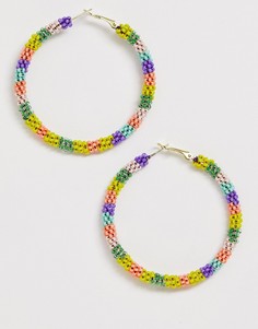 Большие разноцветные серьги-кольца South Beach-Мульти