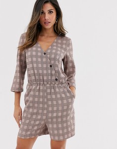 Ромпер в клетку с пуговицами Vila-Многоцветный