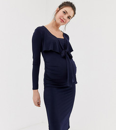 Темно-синее платье миди с запахом Bluebelle Maternity-Темно-синий