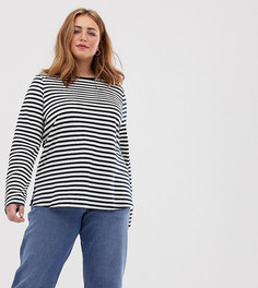 Лонгслив в полоску ASOS DESIGN Curve-Мульти