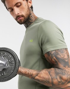 Зеленая футболка из быстросохнущей ткани ASOS 4505-Зеленый