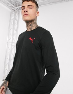 Черный лонгслив с логотипом Puma