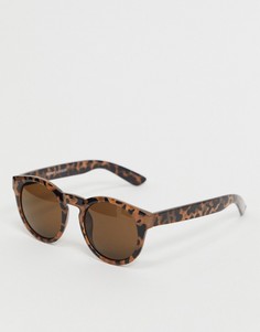 Черепаховые круглые солнцезащитные очки Monki-Коричневый