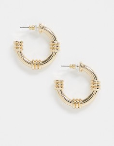 Золотистые массивные серьги‑кольца с узлом Miss Selfridge-Золотой