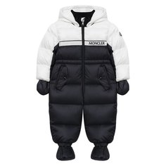 Пуховый комбинезон с варежками Moncler Enfant