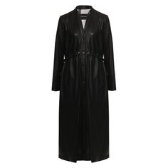 Кожаное пальто Emporio Armani