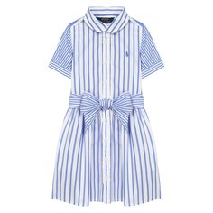 Хлопковое платье с поясом Polo Ralph Lauren