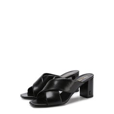 Кожаные мюли Loulou на устойчивом каблуке Saint Laurent