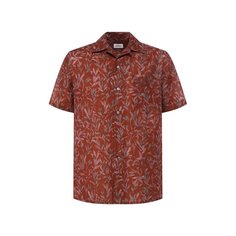 Рубашка из смеси льна и хлопка Brioni