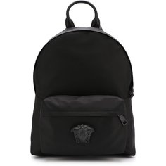 Текстильный рюкзак с внешним карманом на молнии Versace